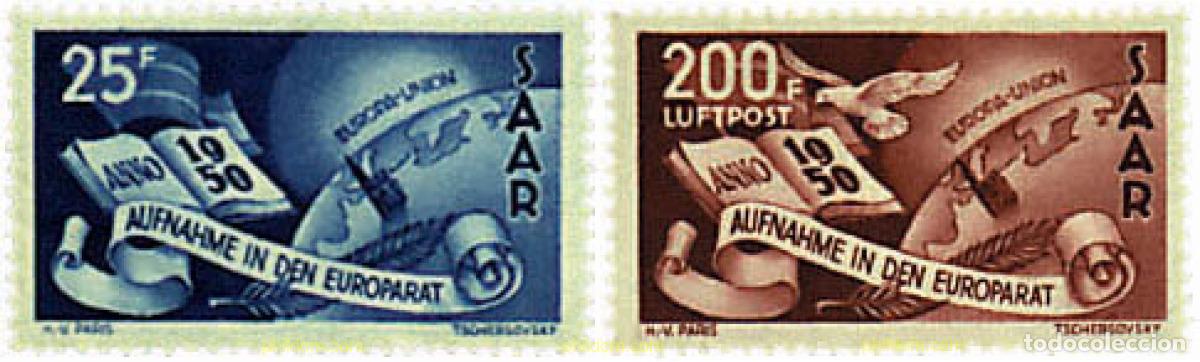 Sellos: 262095 HINGED ALEMANIA. Sarre 1950 ALEGORIAS