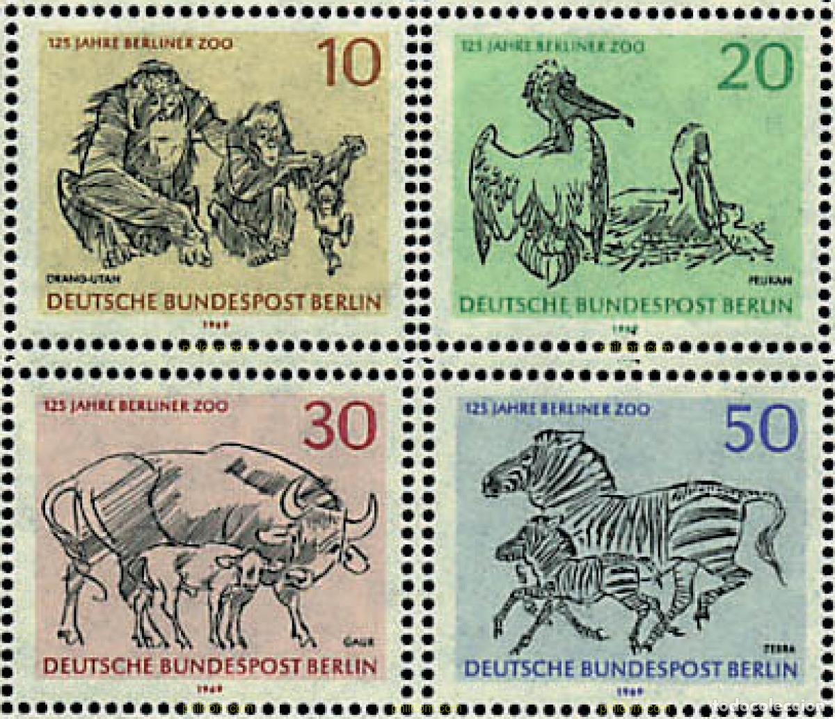 Sellos: 791035 HINGED ALEMANIA. Berl&iacute;n 1969 125 ANIVERSARIO DEL PARQUE ZOOLOGICO DE BERLIN
