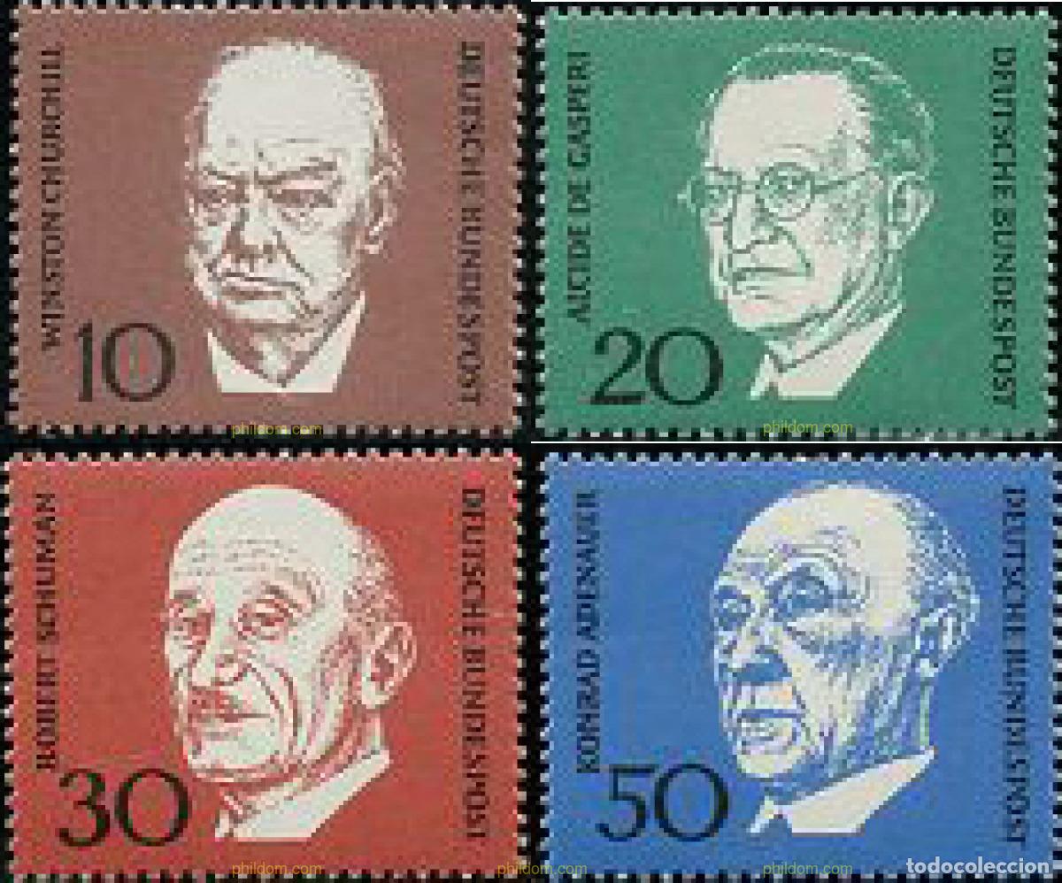Sellos: 105988 MNH ALEMANIA FEDERAL 1968 1 ANIVERSARIO DE LA MUERTE DE KONRAD ADENAUER