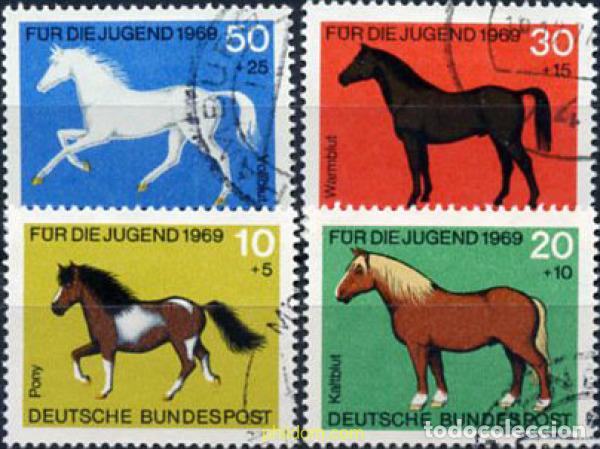 Sellos: 211090 USED ALEMANIA FEDERAL 1969 CABALLOS