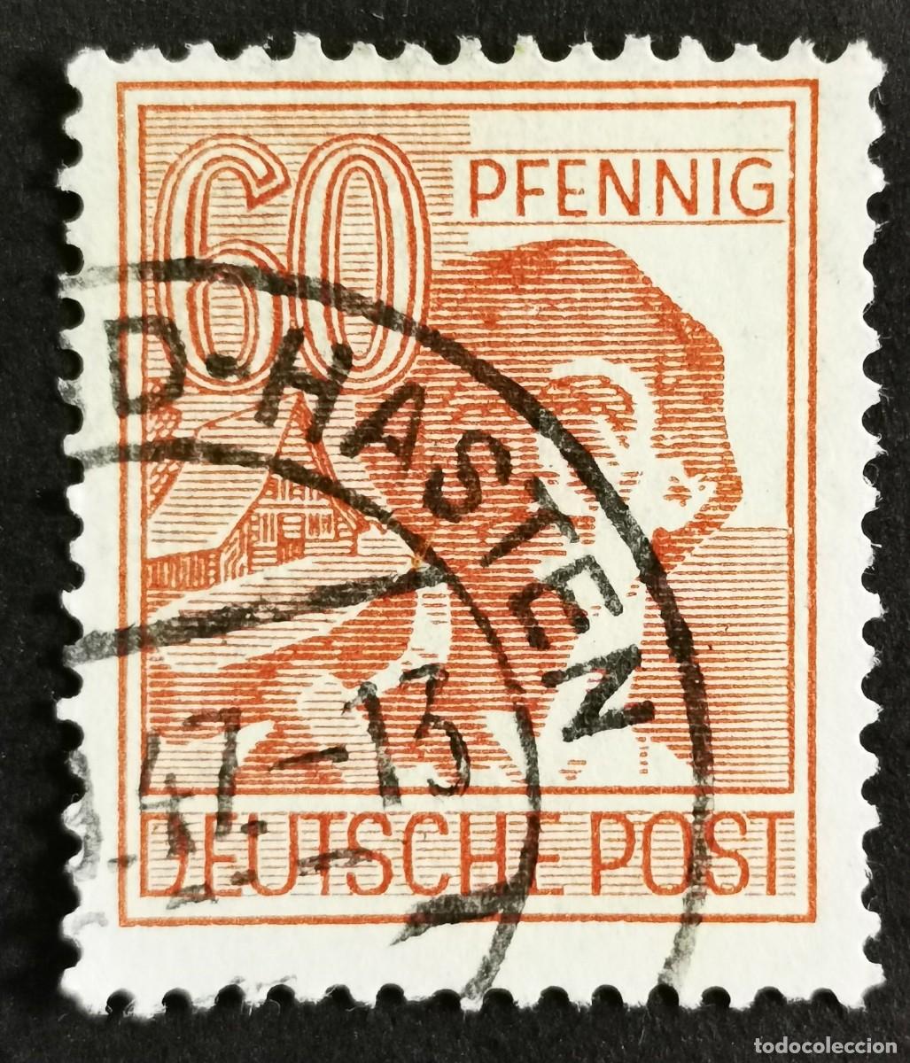 Sellos: Sello Alemania Trizona 1948, Consejo de Control Aliado, 60 Reic. Michel: DE-TZ A956