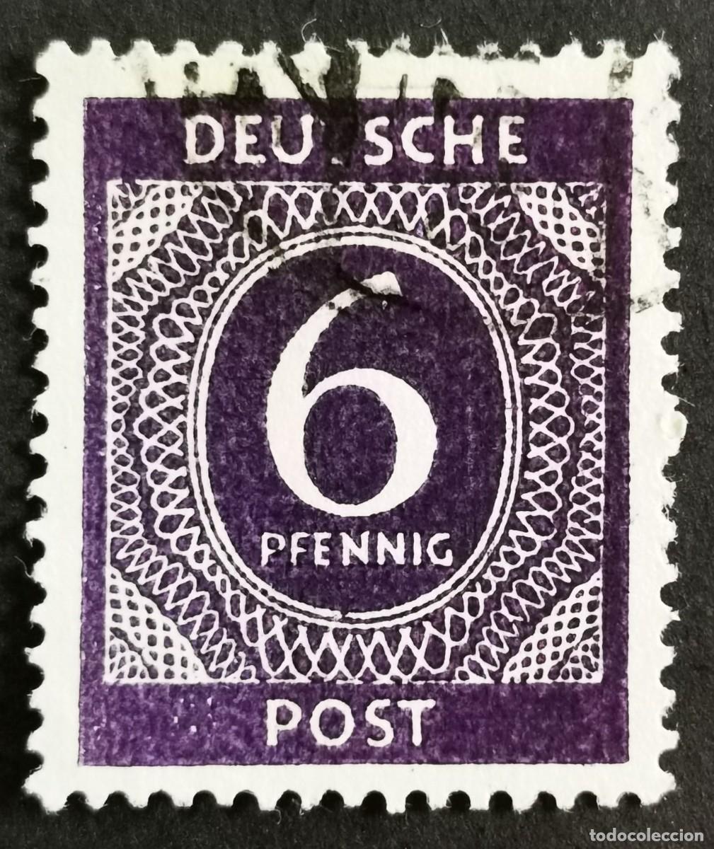 Sellos: Sello Alemania Trizona 1948, sobreimpreso, 6 Pf. Michel: DD IcIII