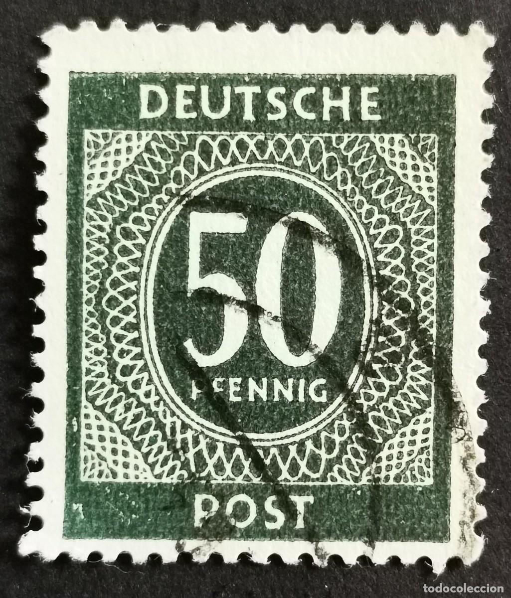 Sellos: Sello Alemania Trizona 1948, sobreimpreso, 50 Pf. Michel: DD ItI
