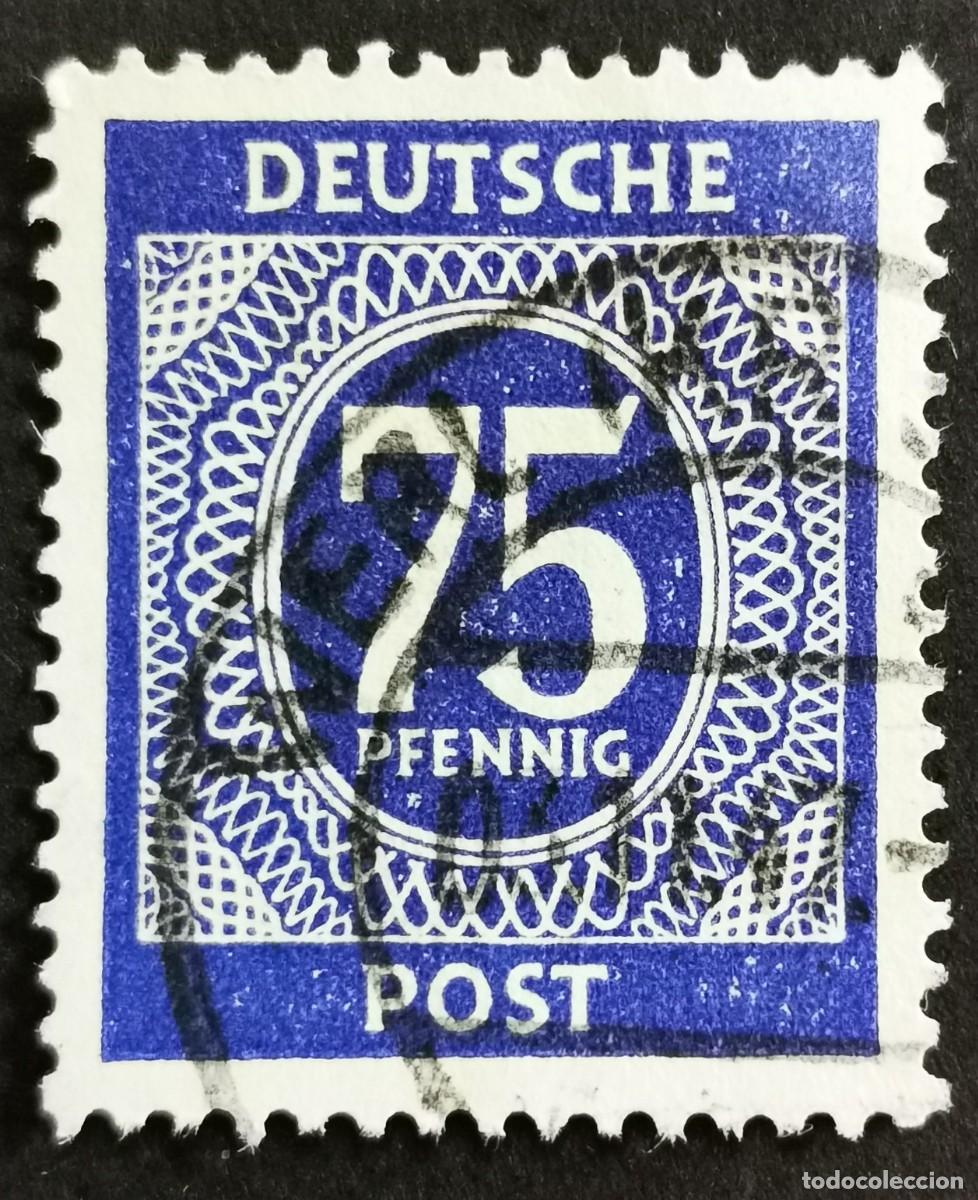 Sellos: Sello Alemania Trizona 1948, sobreimpreso, 75 Pf. Michel: DD IvIII