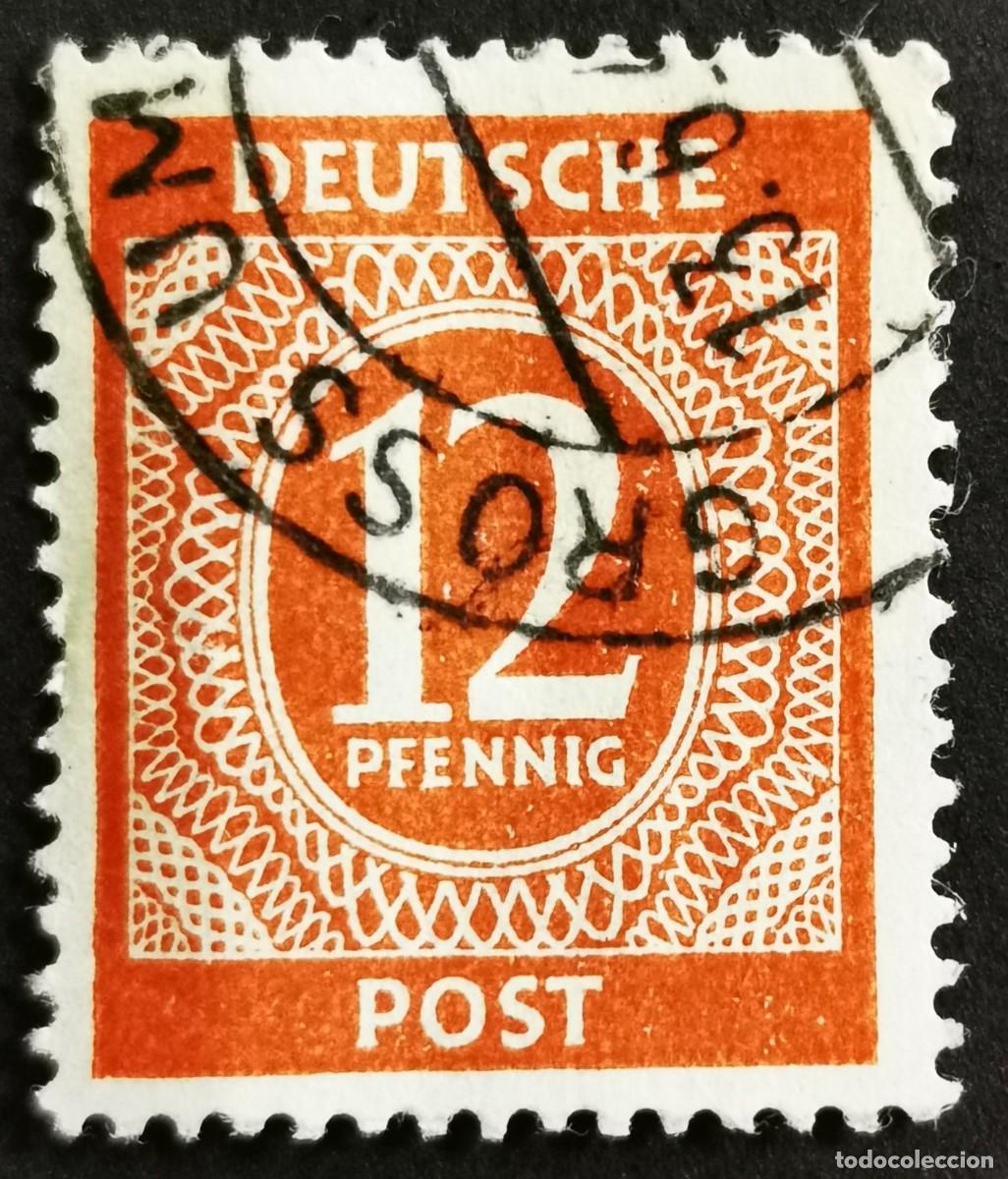 Sellos: Sello Alemania Trizona 1946, Consejo de Control Aliado, 12 Pf. Michel: DD-TZ 919ax