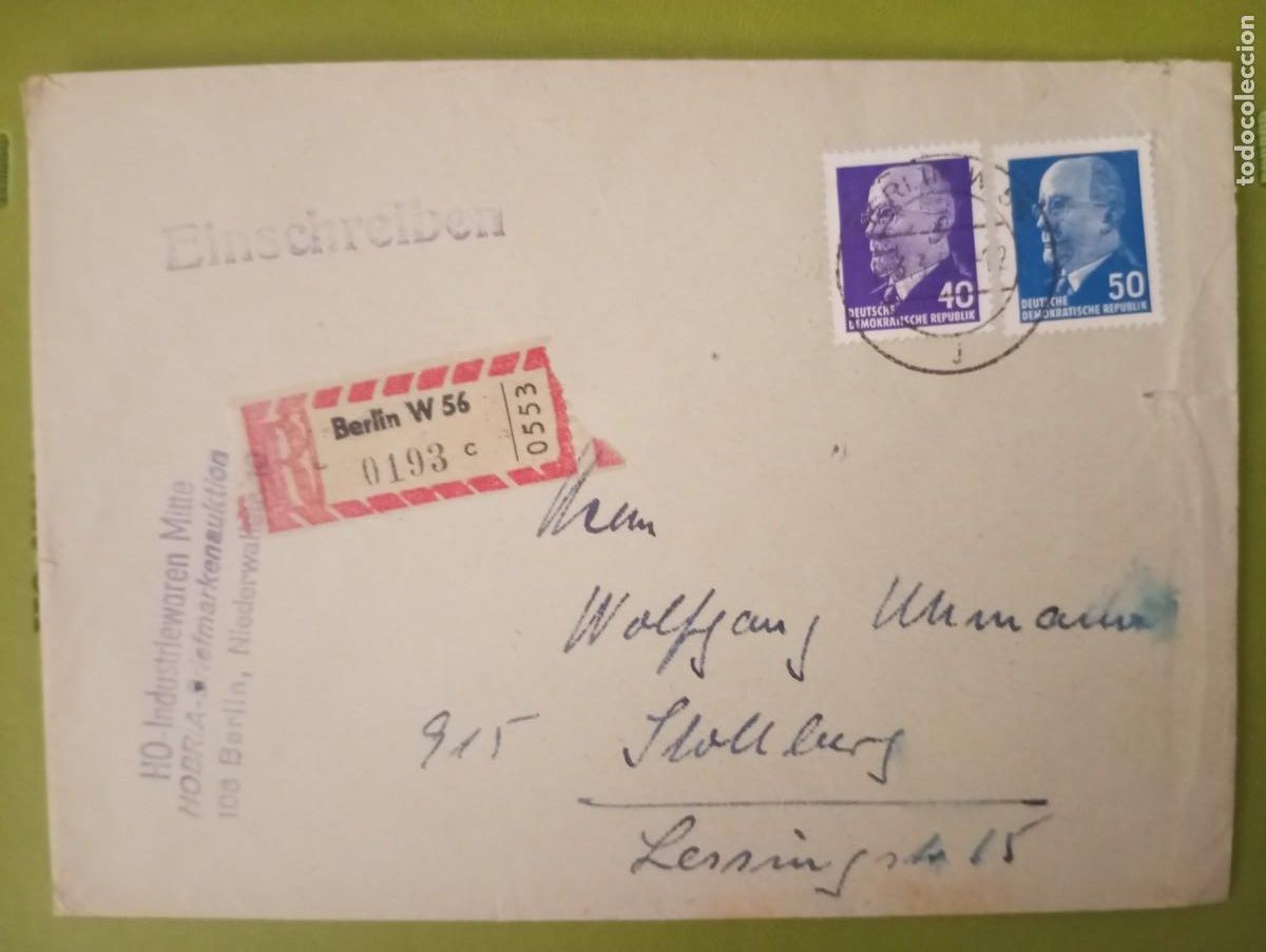 Sellos: ALEMANIA, 1955, RDA, CERTIFICADO DE BERLIN..