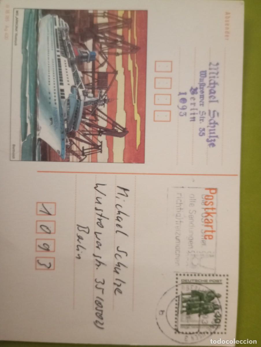 Sellos: ALEMANIA, 1990, RDA, ENTERO POSTAL. BARCO ARKONA EN ROSTOCK