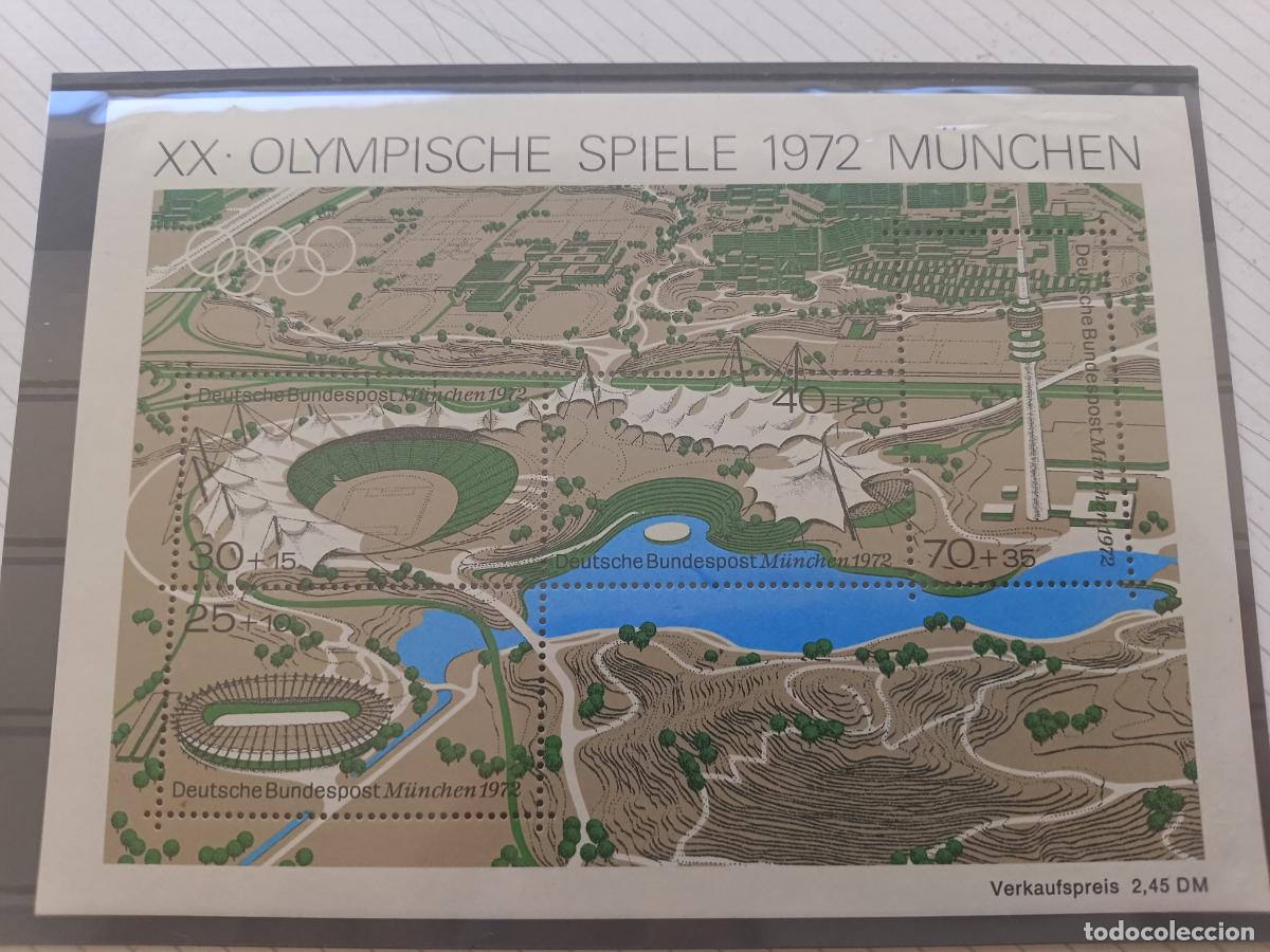 Sellos: HB Alemania 1972 XX Olympische Spiele 1972 M&uuml;nchen - Juegos Ol&iacute;mpicos Munich, Hojita nueva perfecta