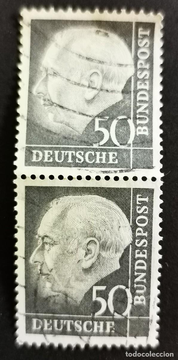 Sellos: Sello Alemania R. Federal 1954, Prof. Dr. Theodor Heuss (1884-1963), 50 Pf. Michel: DE 189xWv