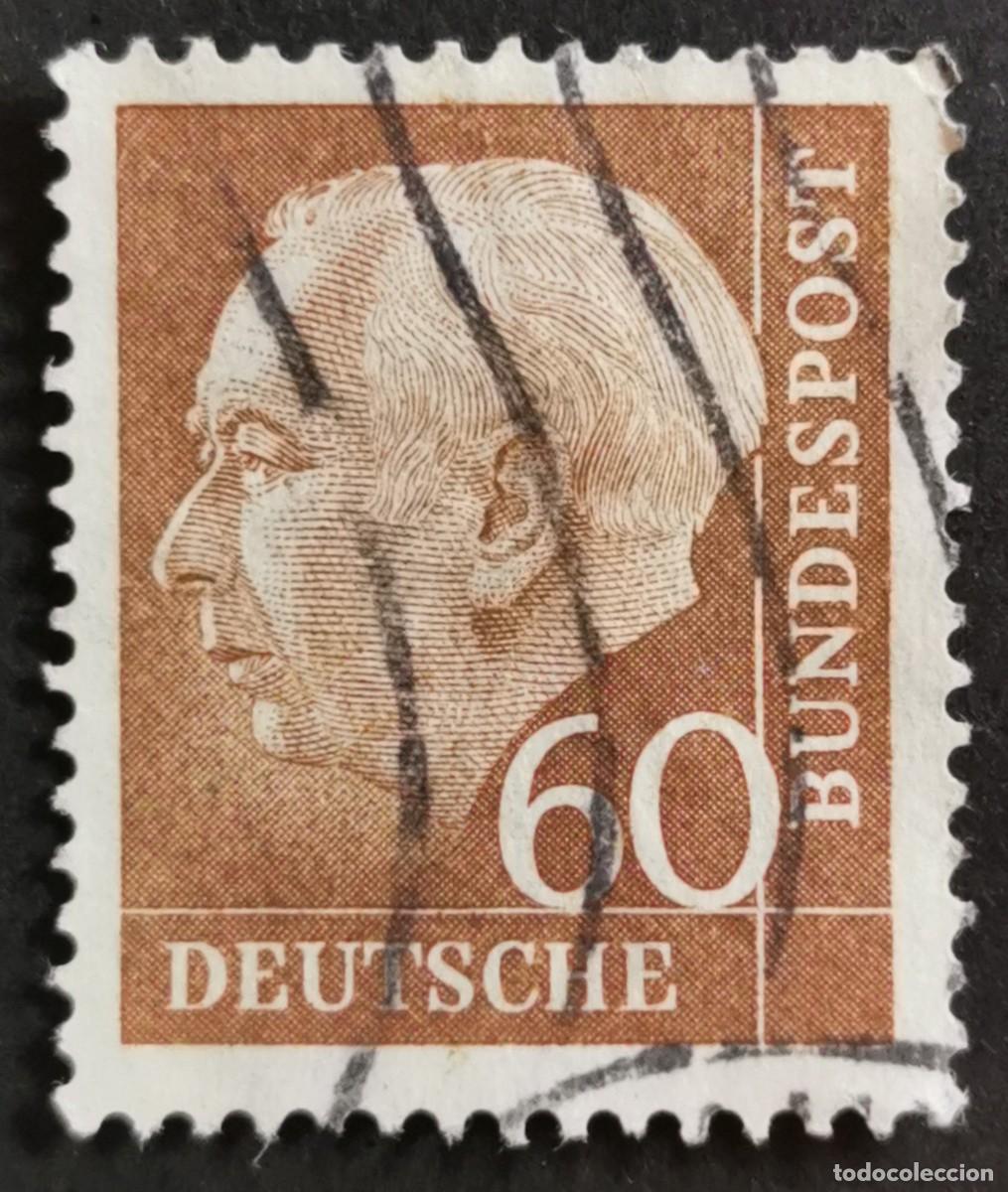 Sellos: Sello Alemania R. Federal 1958, Prof. Dr. Theodor Heuss (1884-1963), 60 Pf. Michel: DE 262xw
