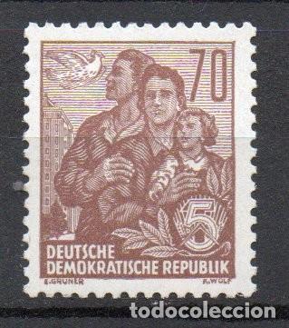 Sellos: ALEMANIA ORIENTAL DDR A&Ntilde;O 1955 YV 193A*** PLAN QUINQUENAL PROFESIONES PALOMA AVES