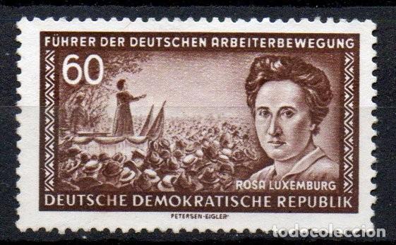 Sellos: ALEMANIA ORIENTAL DDR A&Ntilde;O 1955 YV 209&ordm; (MSG) L&Iacute;DERES DEL MOVIMIENTO OBRERO ROSA LUXEMBURG PERSONAJES