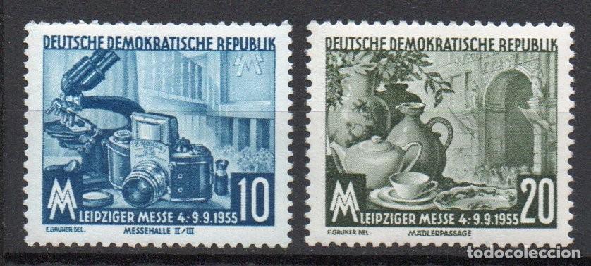 Sellos: ALEMANIA ORIENTAL DDR A&Ntilde;O 1955 YV 213/14*** FERIA DE OTO&Ntilde;O DE LEIPZIG FOTOGRAF&Iacute;A ARTE CER&Aacute;MICA