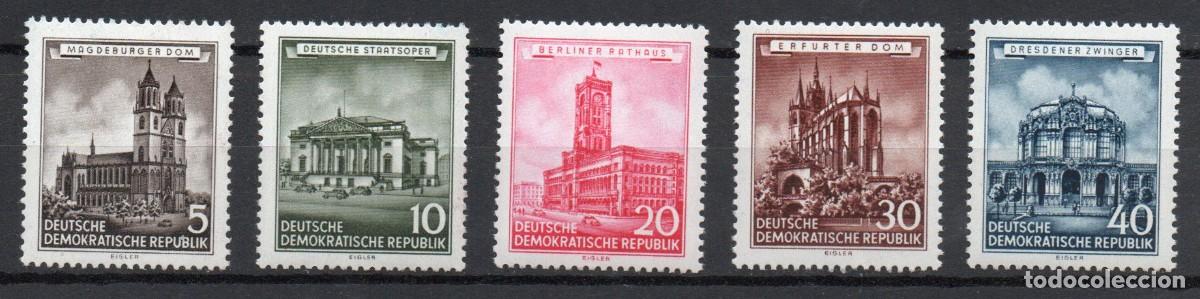 Sellos: ALEMANIA ORIENTAL DDR A&Ntilde;O 1955 YV 229/34*** EDIFICIOS HIST&Oacute;RICOS MONUMENTOS Y PALACIOS ARQUITECTURA