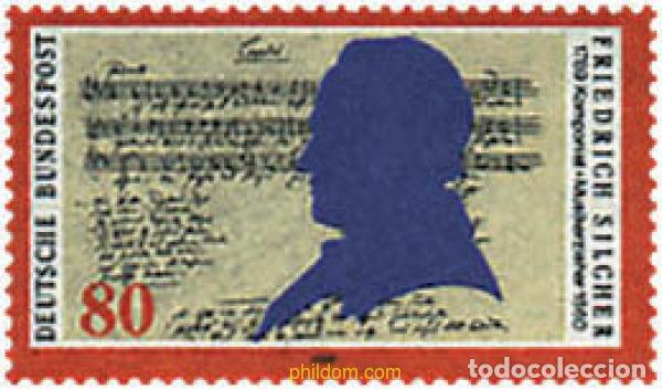 Sellos: 65037 MNH ALEMANIA FEDERAL 1989 BICENTENARIO DEL NACIMIENTO DEL COMPOSITOR FRIEDRICH SILCHER
