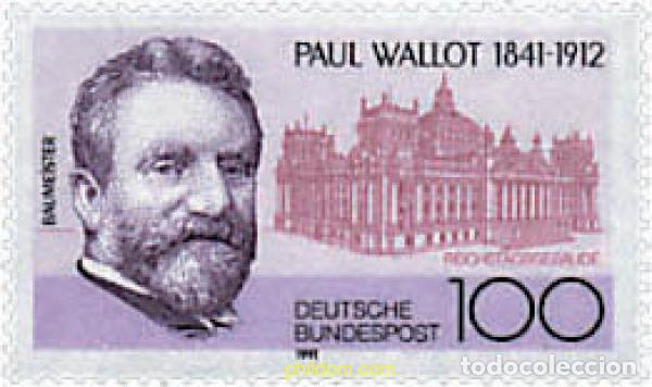 Sellos: 146010 MNH ALEMANIA FEDERAL 1991 150 ANIVERSARIO DEL NACIMIENTO DEL ARQUITECTO PAUL WALLOT