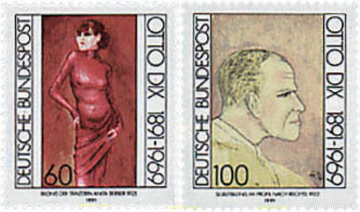 Sellos: 146067 MNH ALEMANIA FEDERAL 1991 CENTENARIO DEL NACIMIENTO DE OTTO DIX