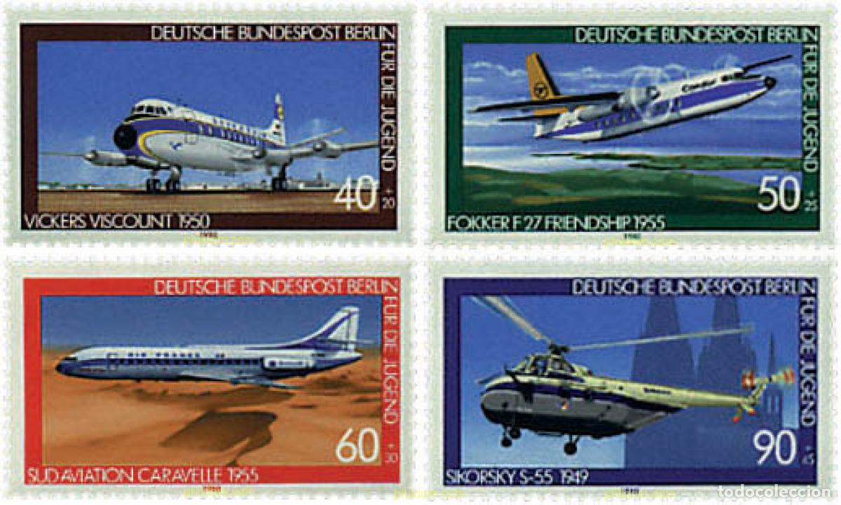 Sellos: 64719 MNH ALEMANIA. Berl&iacute;n 1980 PRO JUVENTUD. AVIACION
