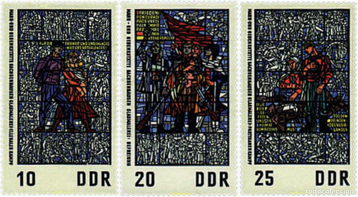 Sellos: 64531 MNH ALEMANIA DEMOCRATICA 1968 PINTURAS SOBRE VIDRIO DEL MUSEO DE SACHSENHAUSEN