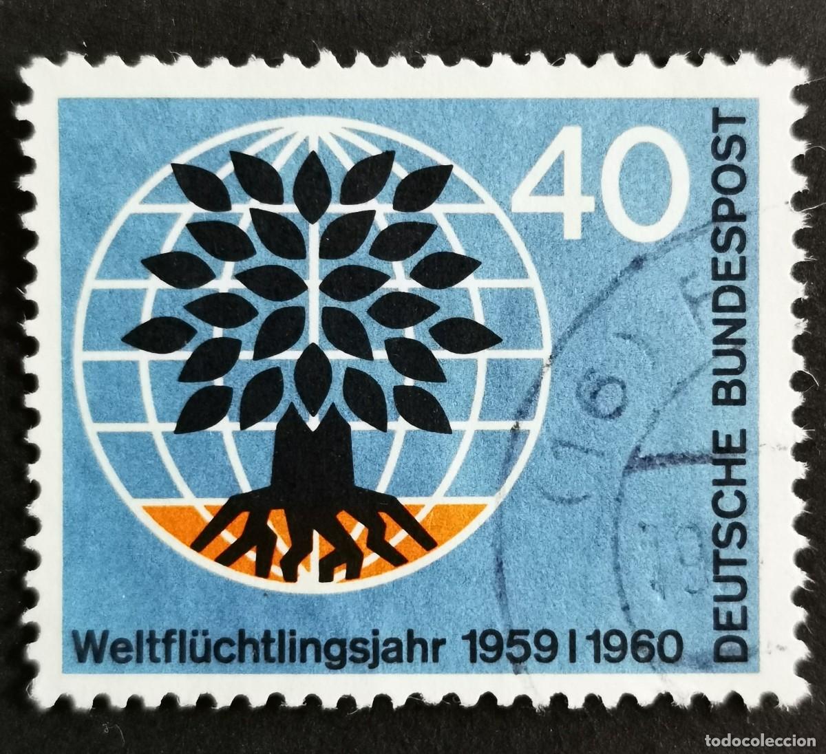 Sellos: Sello Alemania R. Federal 1960, A&ntilde;o Mundial del Refugiado, 40 Pf. Michel: DE 327