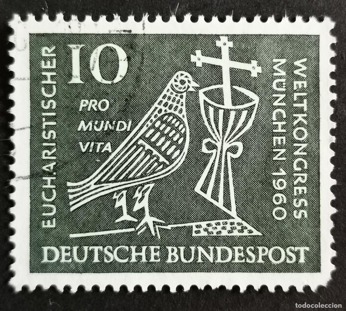 Sellos: Sello Alemania R. Federal 1960, Conferencia Mundial Eucar&iacute;stica, 10 Pf. Michel: DE 330