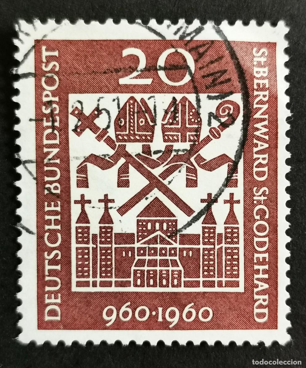 Sellos: Sello Alemania R. Federal 1960, Milenario obispos San Bernward y San Godehard, 20 Pf. Michel: DE 336