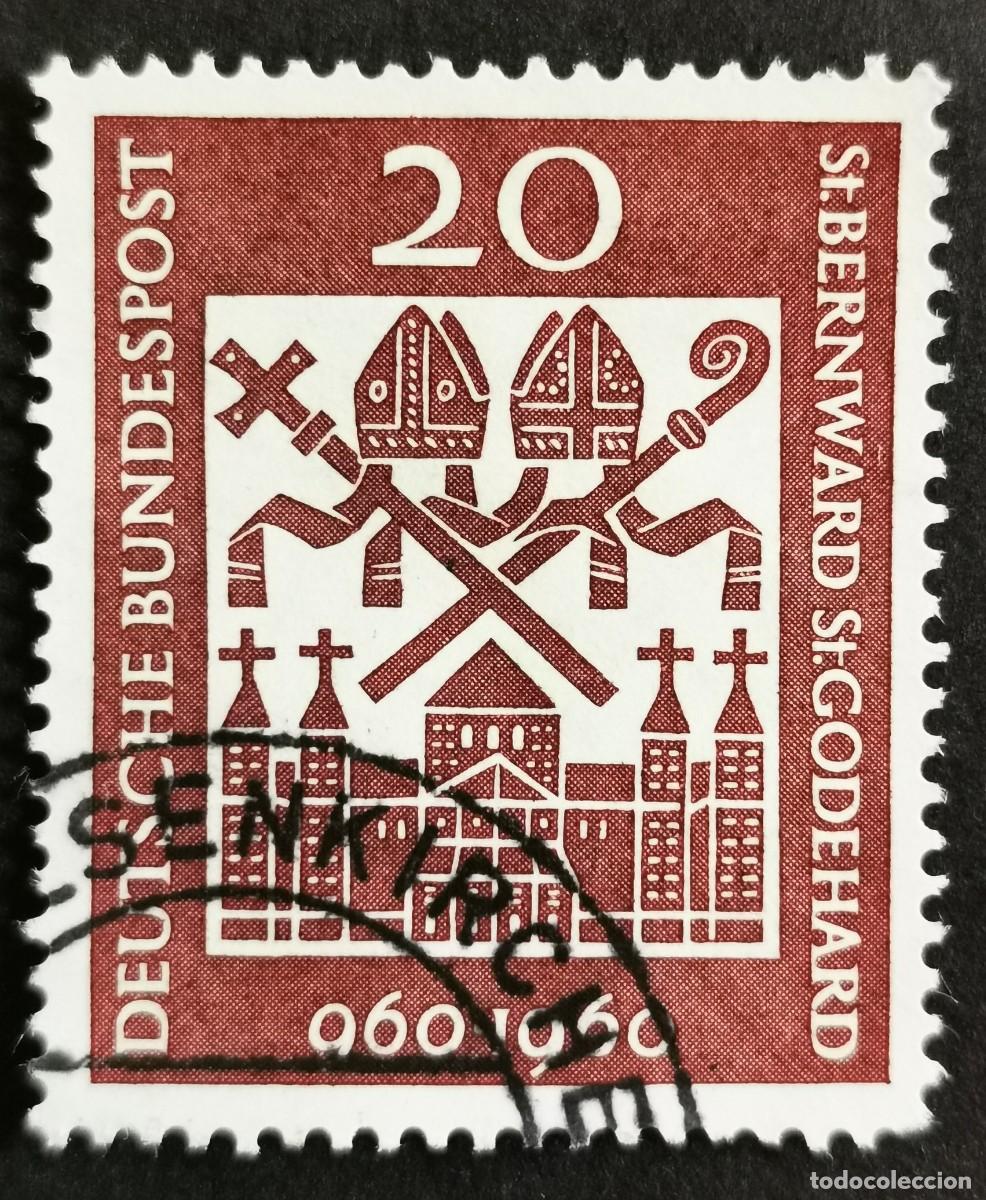 Sellos: Sello Alemania R. Federal 1960, Milenario obispos San Bernward y San Godehard, 20 Pf. Michel: DE 336