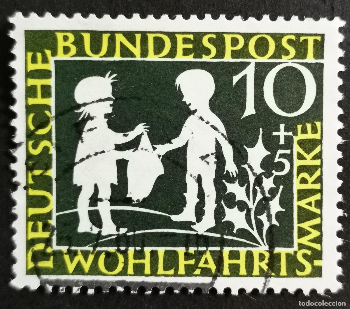 Sellos: Sello Alemania R. Federal 1959, Escena cuento hadas &rdquo;El dinero estrellas&rdquo;, 10 Pf. Michel: DE 323