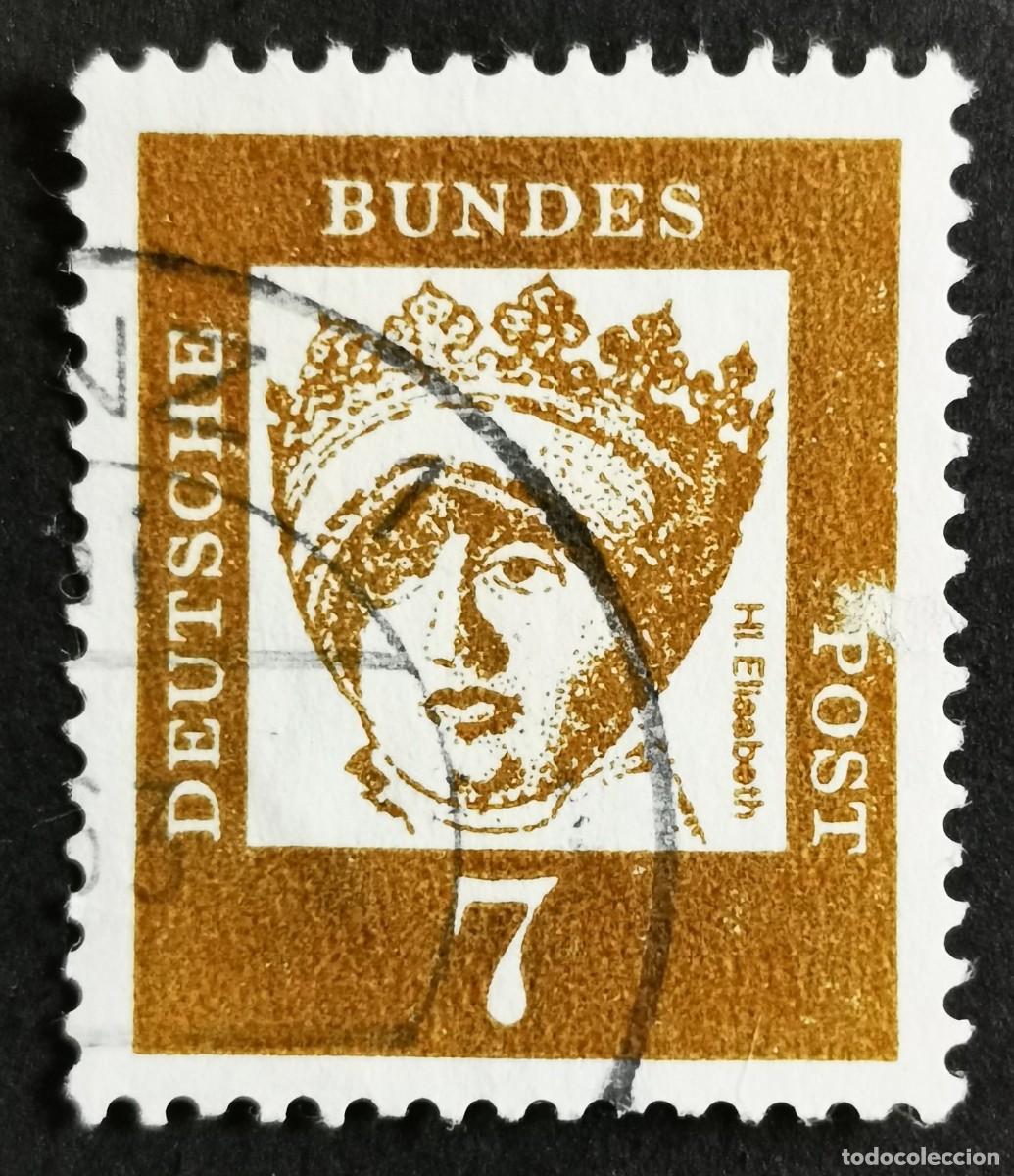 Sellos: Sello Alemania R. Federal 1961, Alemanes distinguidos: Santa Isabel , 7 Pf. Michel: DE 348x