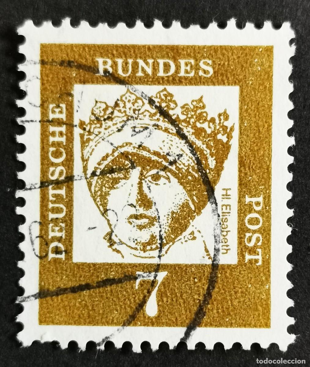 Sellos: Sello Alemania R. Federal 1961, Alemanes distinguidos: Santa Isabel , 7 Pf. Michel: DE 348x