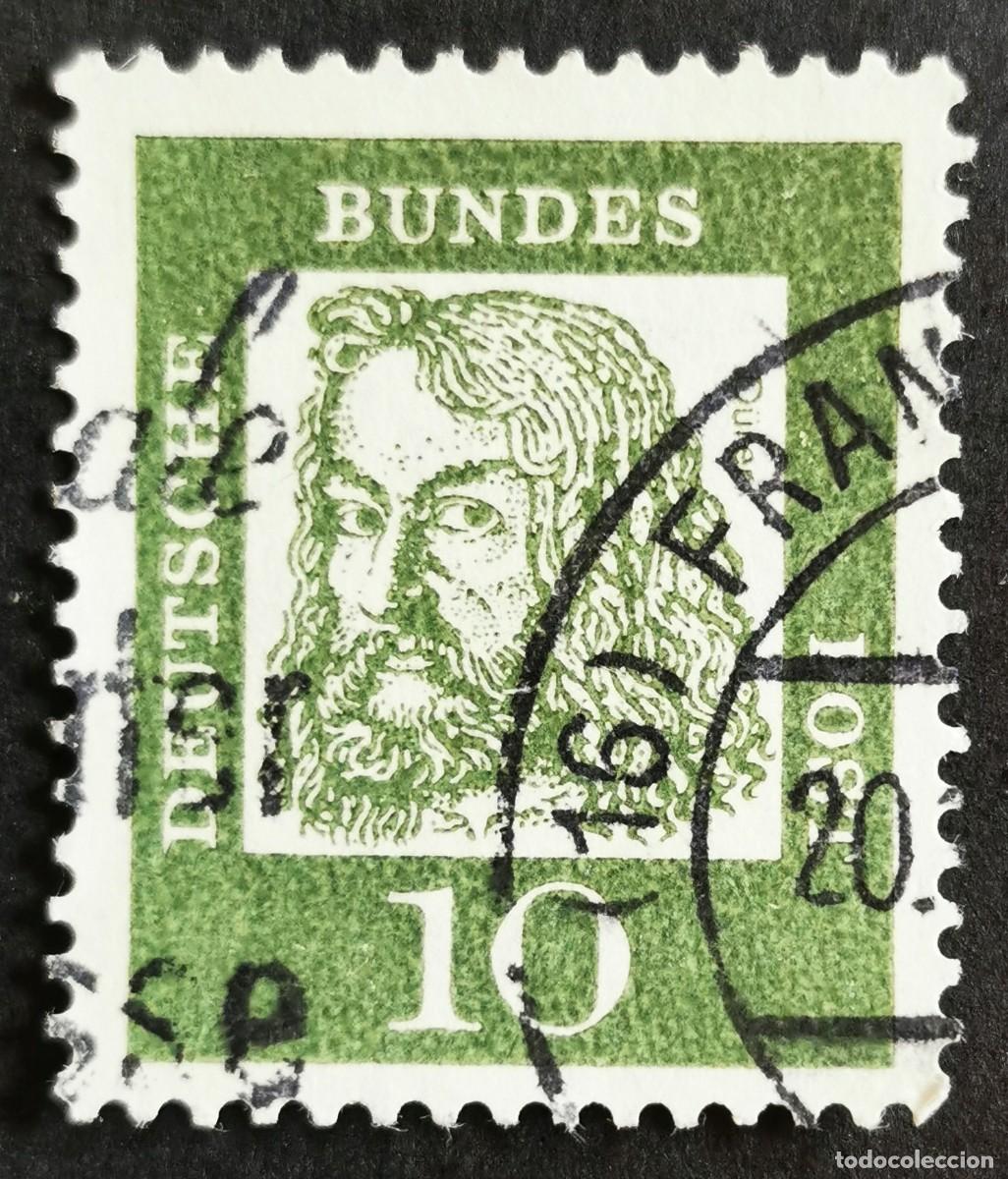 Sellos: Sello Alemania R. Federal 1961, Alemanes distinguidos: Albrecht D&uuml;rer , 10 Pf. Michel: DE 350x