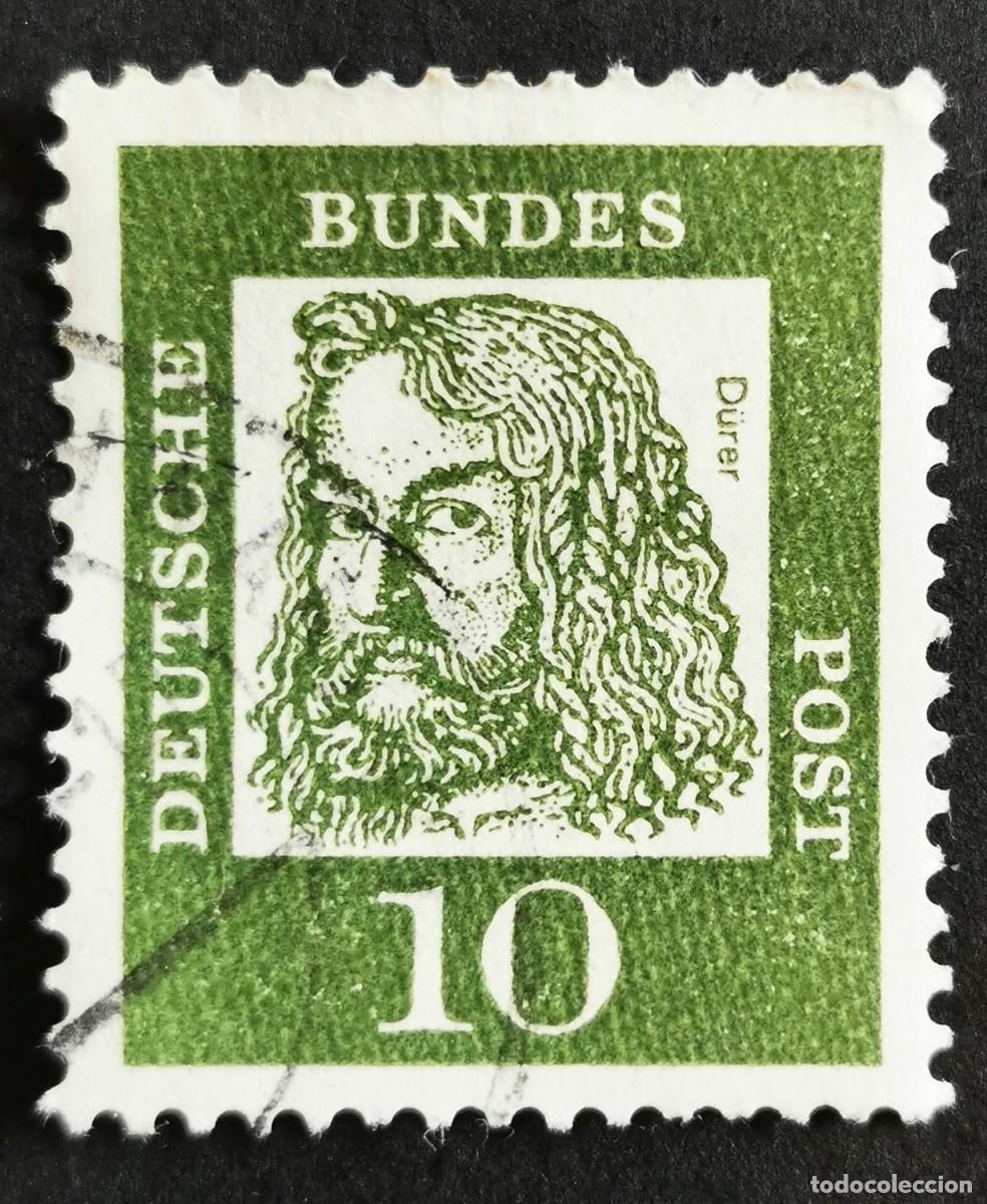 Sellos: Sello Alemania R. Federal 1961, Alemanes distinguidos: Albrecht D&uuml;rer , 10 Pf. Michel: DE 350x