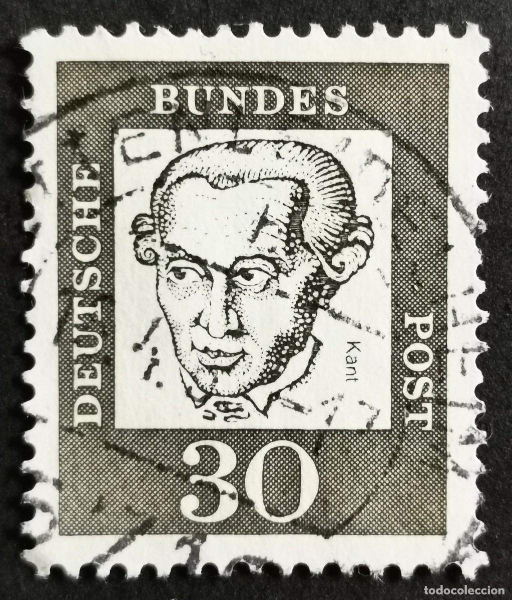 Sellos: Sello Alemania R. Federal 1961, Alemanes distinguidos: Immanuel Kant , 30 Pf. Michel: DE 354y