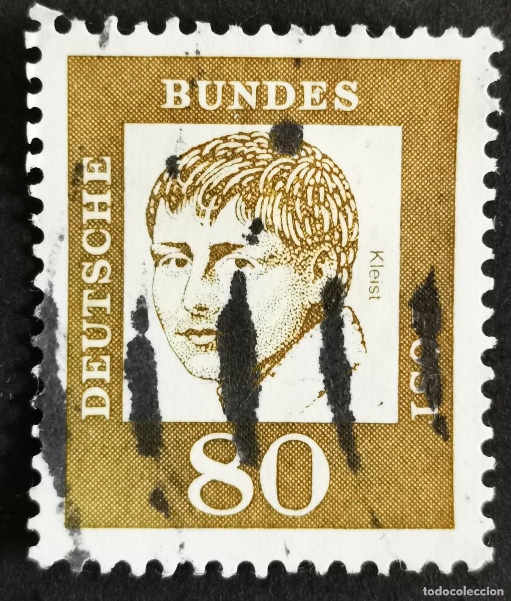Sellos: Sello Alemania R. Federal 1961, Alemanes distinguidos: Heinrich von Kleist, 80 Pf. Michel: DE 359y
