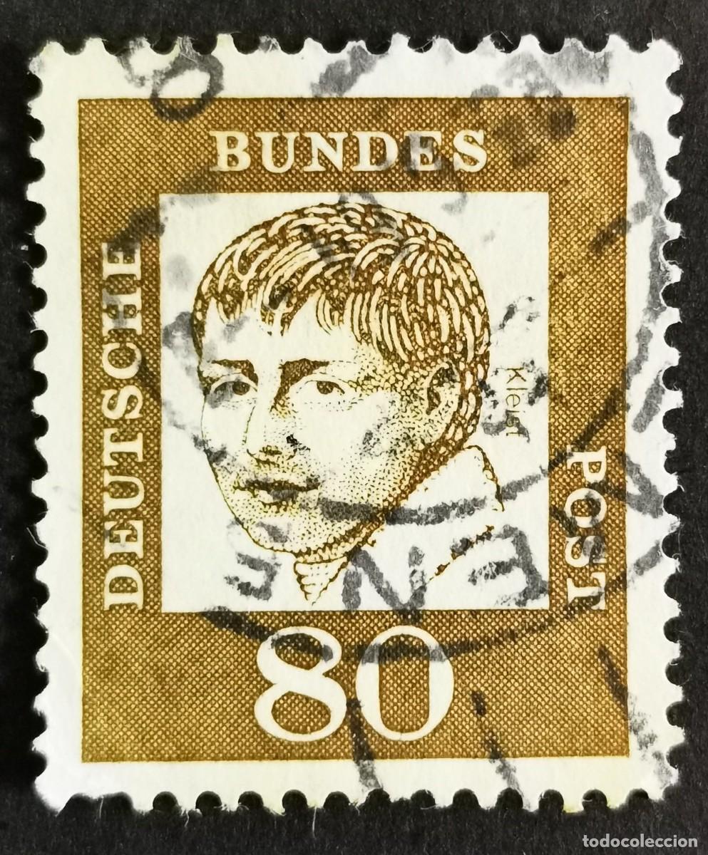 Sellos: Sello Alemania R. Federal 1961, Alemanes distinguidos: Heinrich von Kleist, 80 Pf. Michel: DE 359y