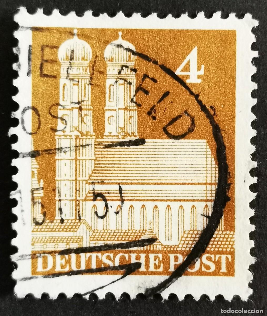 Sellos: Sello Alemania Bizona 1949, Catedral de M&uacute;nich, 4 Pf. Michel: DE 74aWA
