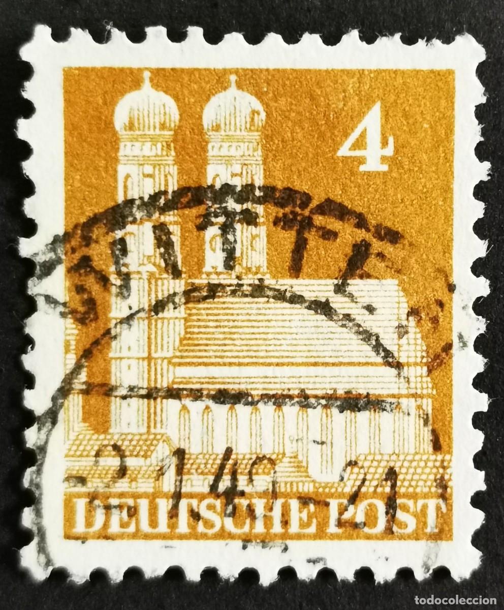 Sellos: Sello Alemania Bizona 1949, Catedral de M&uacute;nich, 4 Pf. Michel: DE 74aWA