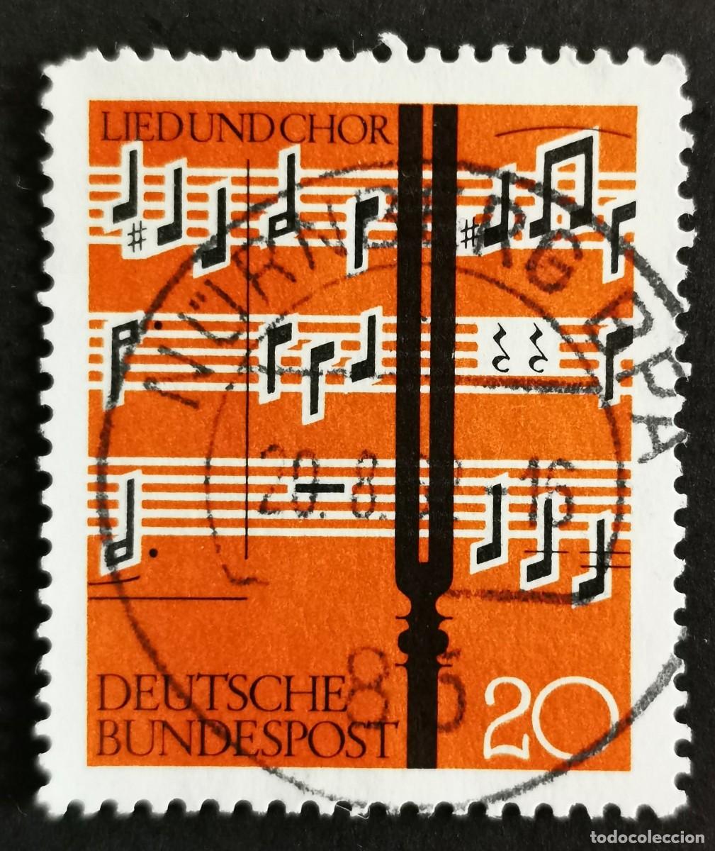 Sellos: Sello Alemania R. Federal 1962, Diapas&oacute;n delante de la notaci&oacute;n musical, 20 Pf. Michel: DE 380