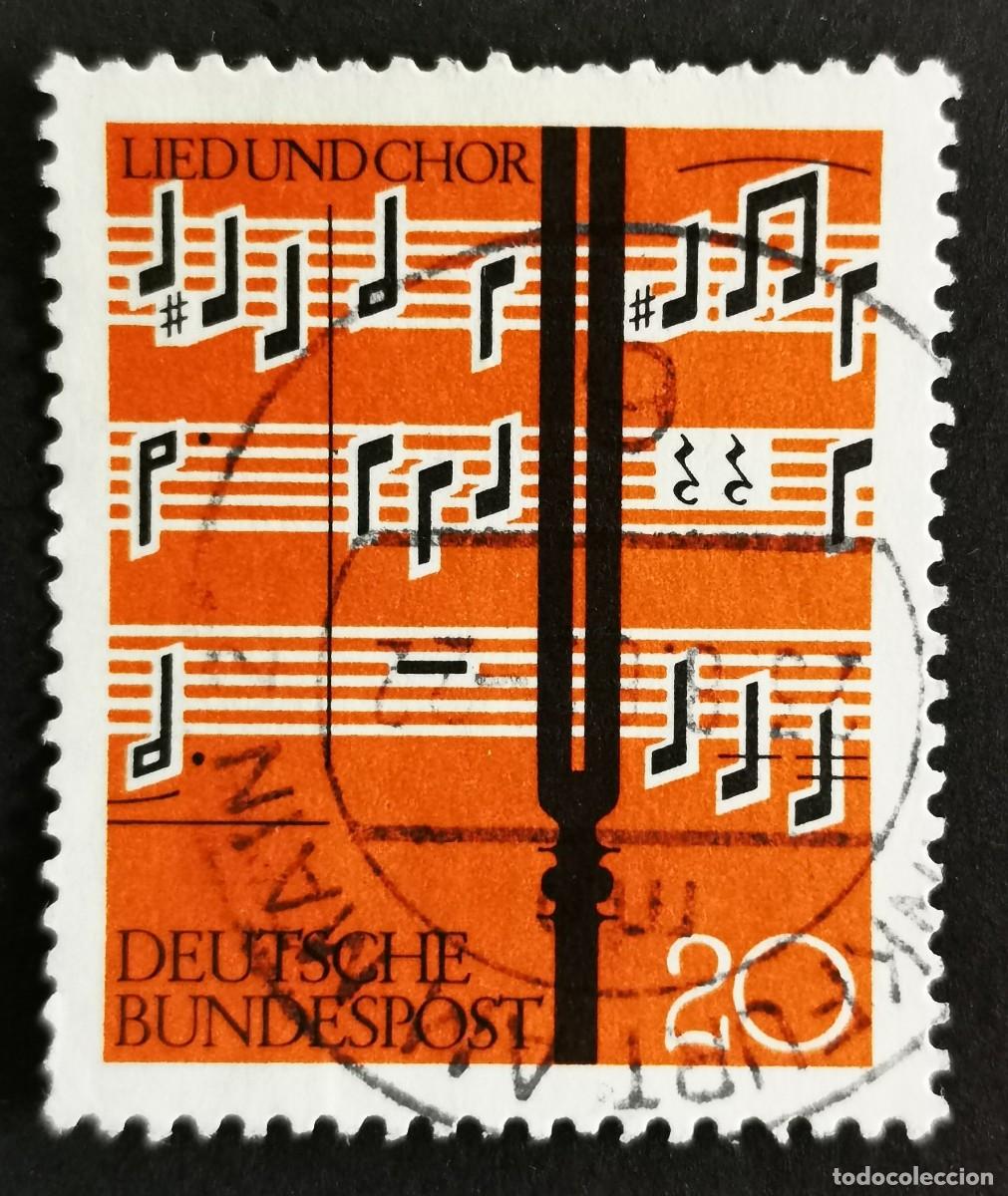 Sellos: Sello Alemania R. Federal 1962, Diapas&oacute;n delante de la notaci&oacute;n musical, 20 Pf. Michel: DE 380