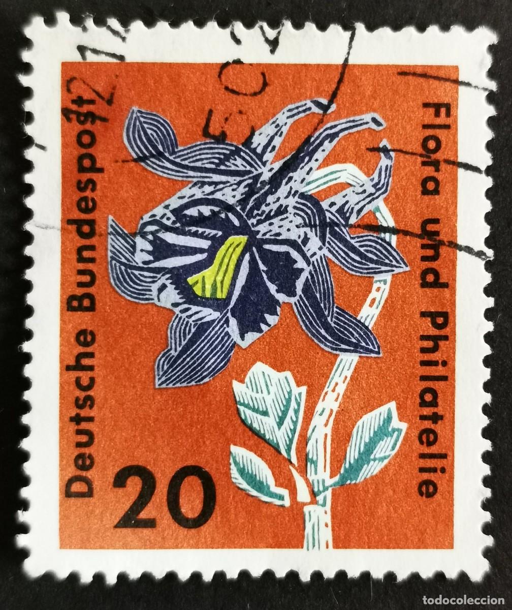 Sellos: Sello Alemania R. Federal 1963, Exposici&oacute;n de Flora y Filatelia, Hamburgo, 20 Pf. Michel: DE 394