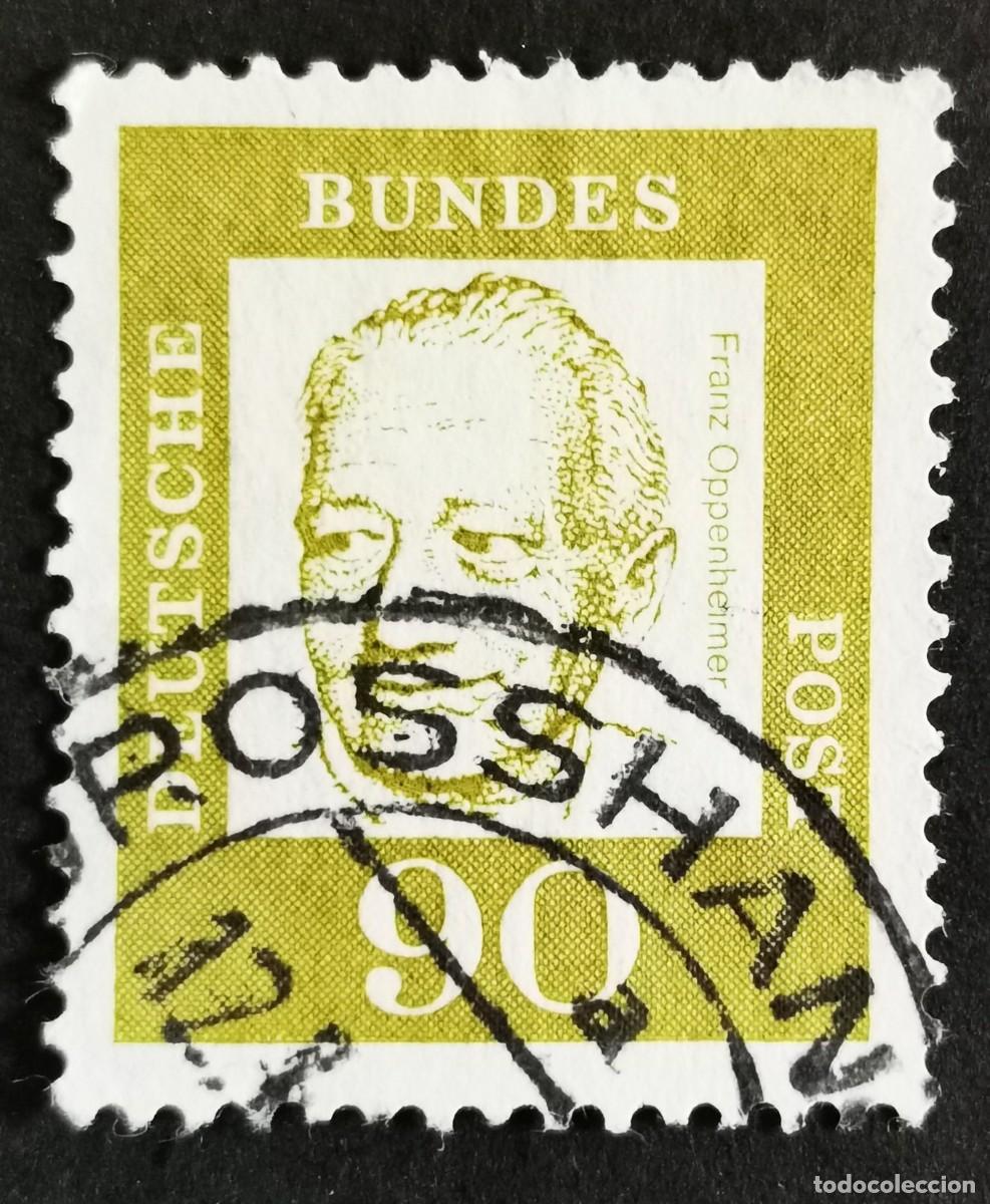 Sellos: Sello Alemania R. Federal 1964, Alemanes distinguidos: Profesor Franz Oppenhe, 90 Pf. Michel: DE 360