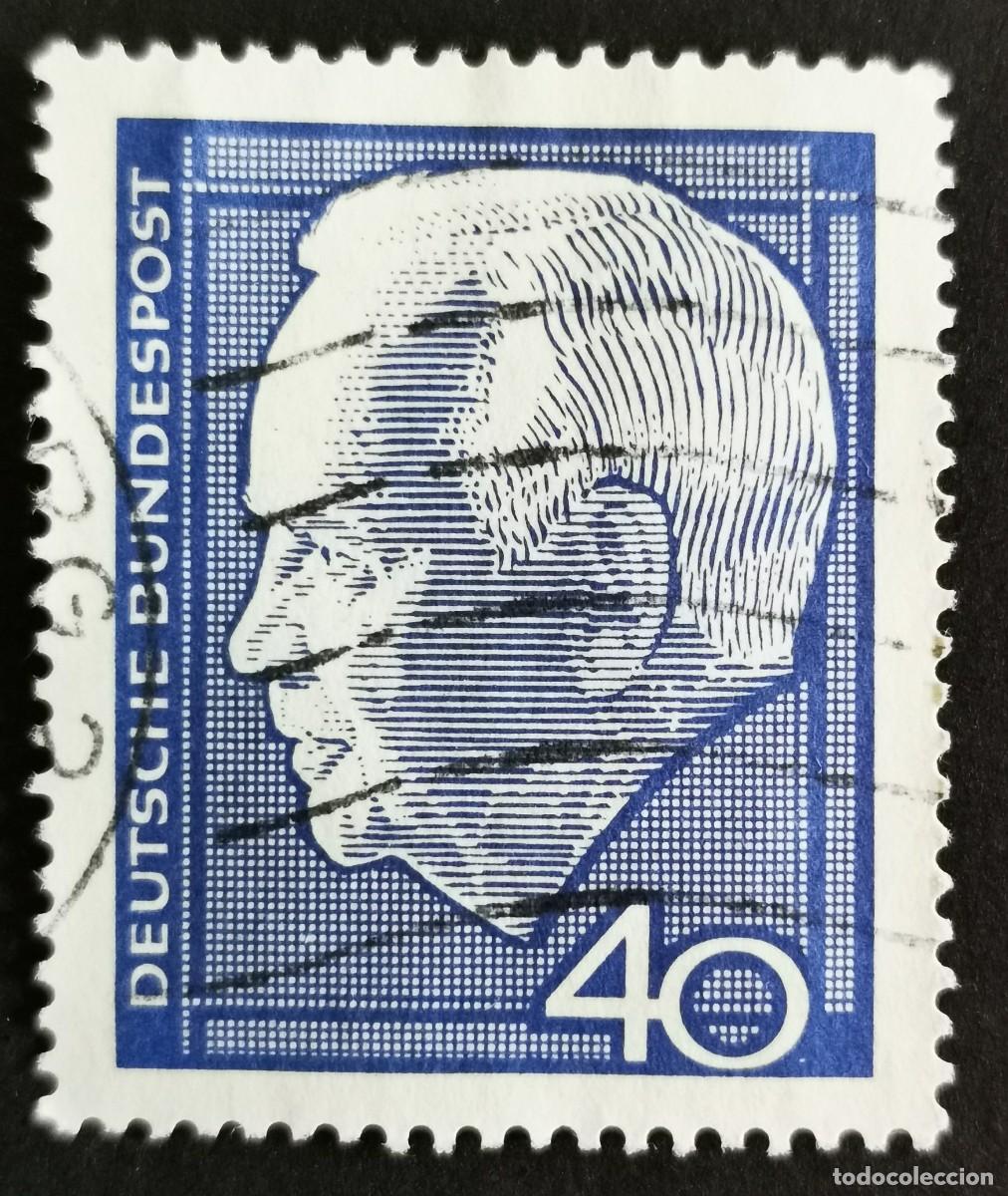 Sellos: Sello Alemania R. Federal 1964, Dr. hc Heinrich L&uuml;bke 2.&ordm; Presidente Federal, 40 Pf. Michel: DE 430