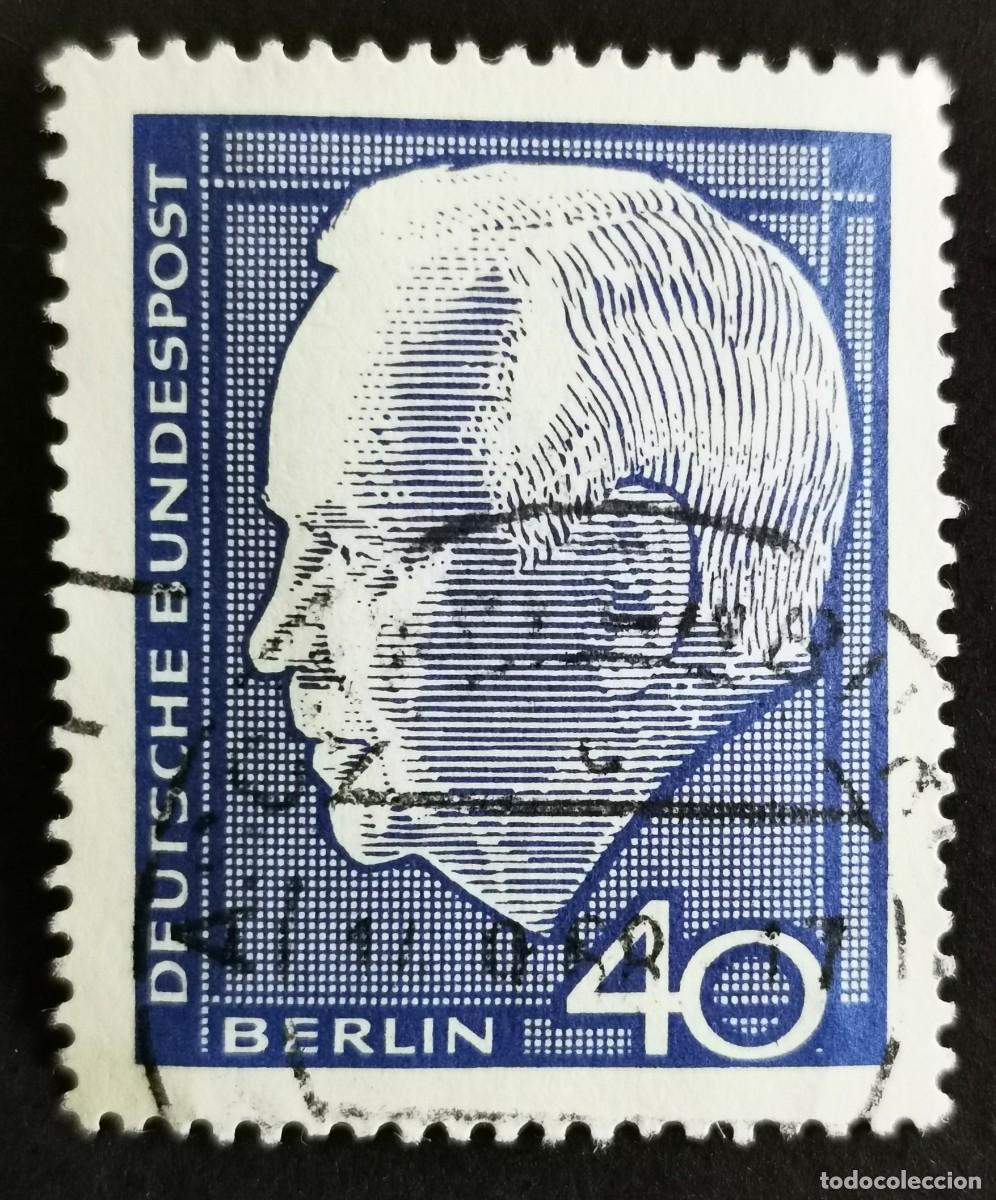 Sellos: Sello Alemania R. Federal 1964, Dr. hc Heinrich L&uuml;bke 2.&ordm; Presidente Federal, 40 Pf. Michel: DE 430