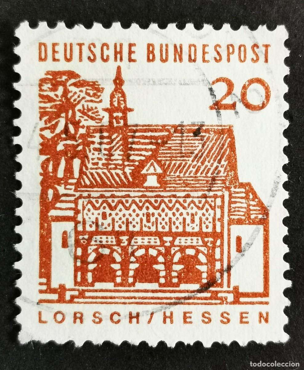 Sellos: Sello Alemania R. Federal 1965, Edificios alemanes: Casa guardia Lorsch, Hes, 20 Pf. Michel: DE 456