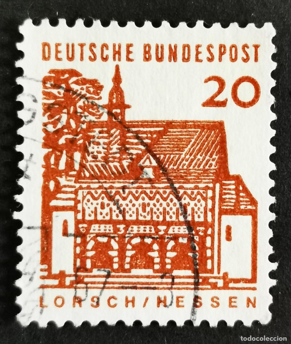 Sellos: Sello Alemania R. Federal 1965, Edificios alemanes: Casa guardia Lorsch, Hes, 20 Pf. Michel: DE 456