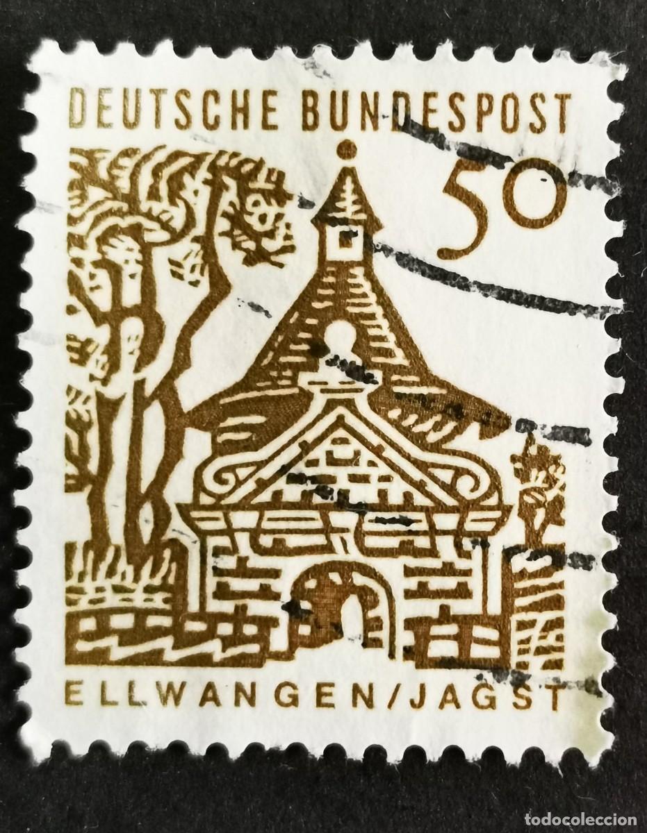 Sellos: Sello Alemania R. Federal 1964, Edificios alemanes: Castlegate, Ellwangen , 50 Pf. Michel: DE 458