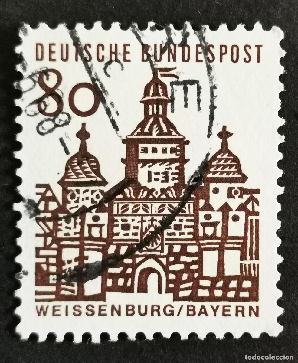 Sellos: Sello Alemania R. Federal 1964, Edificios alemanes: Puerta Ellinger, Wei&szlig;enb , 80 Pf. Michel: DE 461