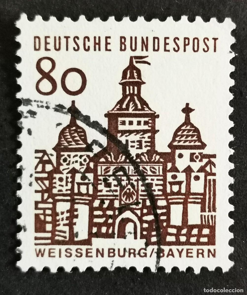 Sellos: Sello Alemania R. Federal 1964, Edificios alemanes: Puerta Ellinger, Wei&szlig;enb , 80 Pf. Michel: DE 461