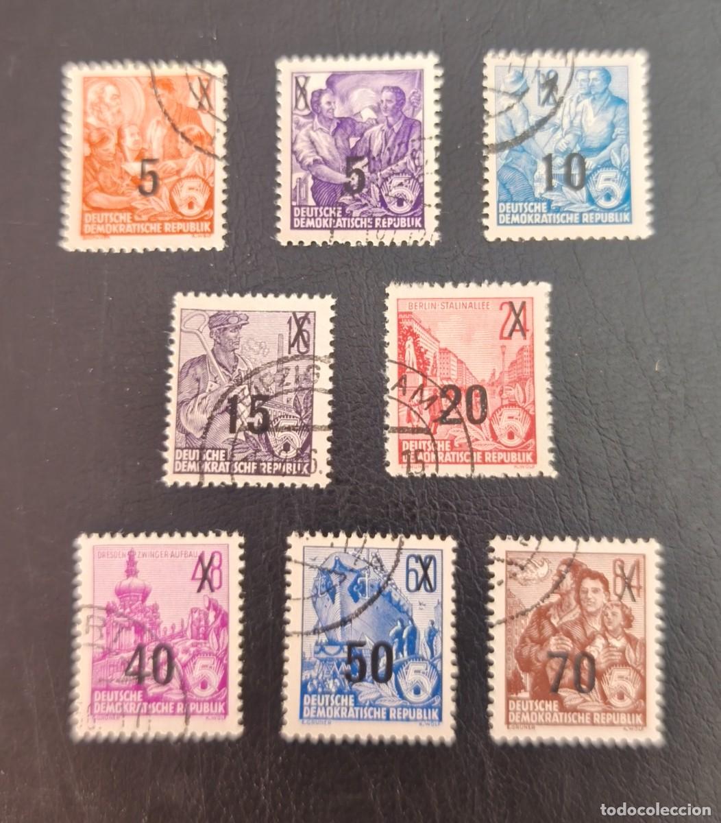Sellos: DDR 1954 Plan quincenal con recargo.Yvert 176/ 183 serie completa