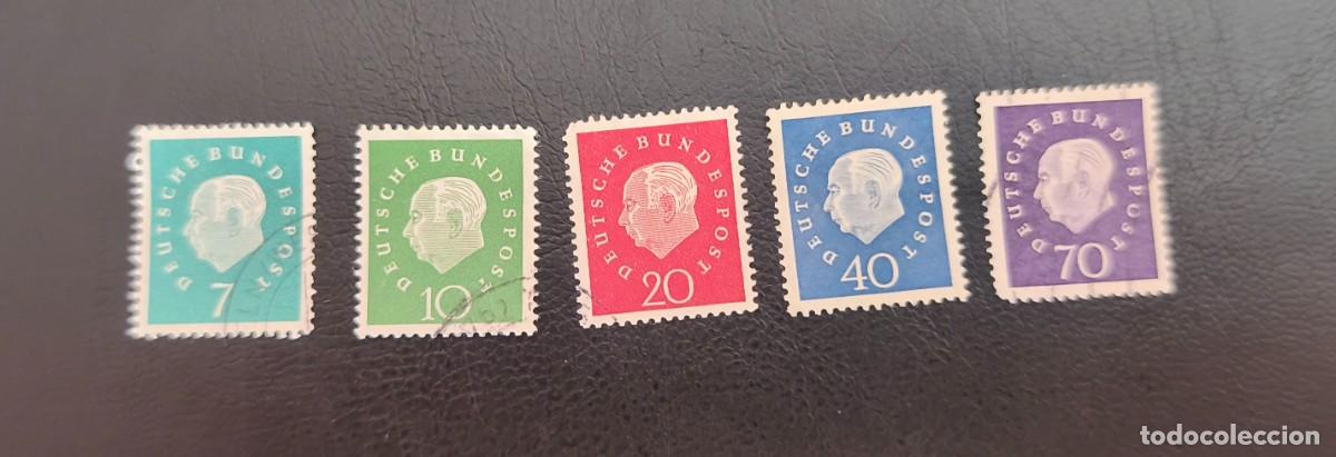Sellos: DDR 1959 Presidente Dr. Thedore Heuss. Yvert 173/177 serie completa